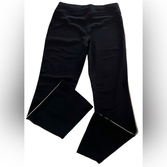 Boston Proper Black Pants M – Gold Side Stripe Stretch Flare - Picture 2 of 10
